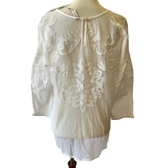 CULTURE TOP LG NWT LACE EMBROIDERY BOHEMIAN DAINTY FEMININE DELICATE COTTAGECORE - Picture 5 of 13